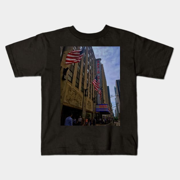 Radio City Music Hall, Manhattan, New York City Kids T-Shirt by eleonoraingrid